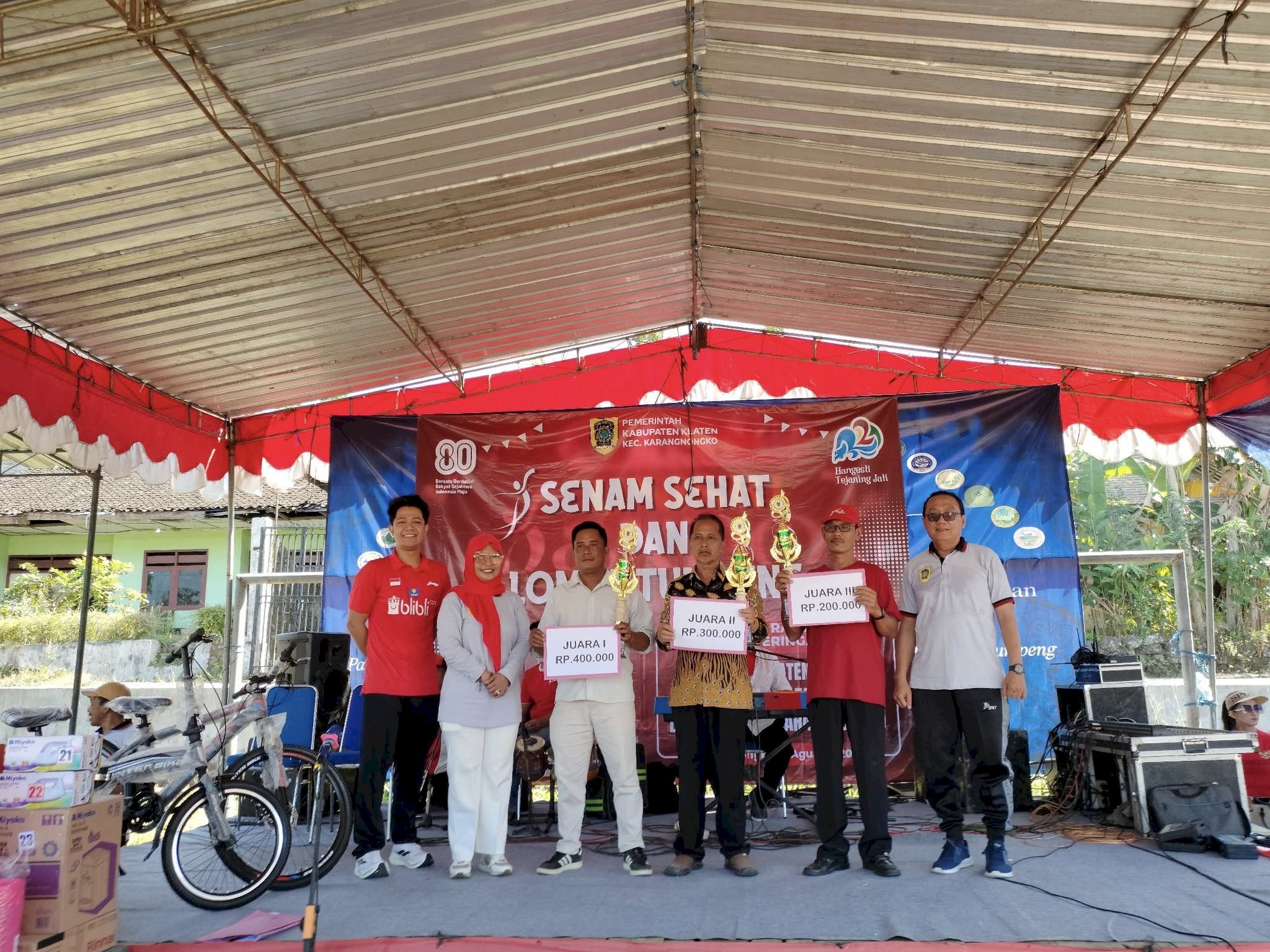 Lomba Tumpeng dan Senam Sehat Warnai Peringatan HUT Klaten & HUT RI di Karangnongko